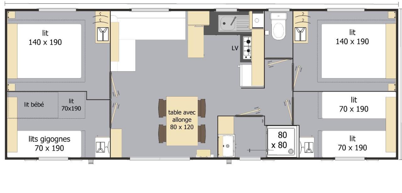 Mobil Home Xxl 4 Chambres - Camping Du Vieux Moulin Vensac المظهر الخارجي الصورة